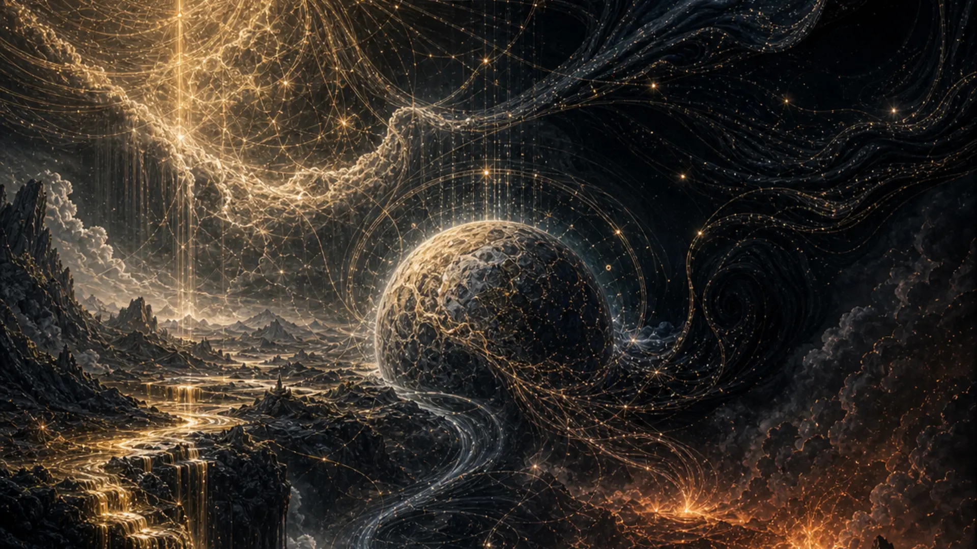 La Cosmogonía de Aerthos — el Tapiz tejido entre Lúminos y Tenebris.