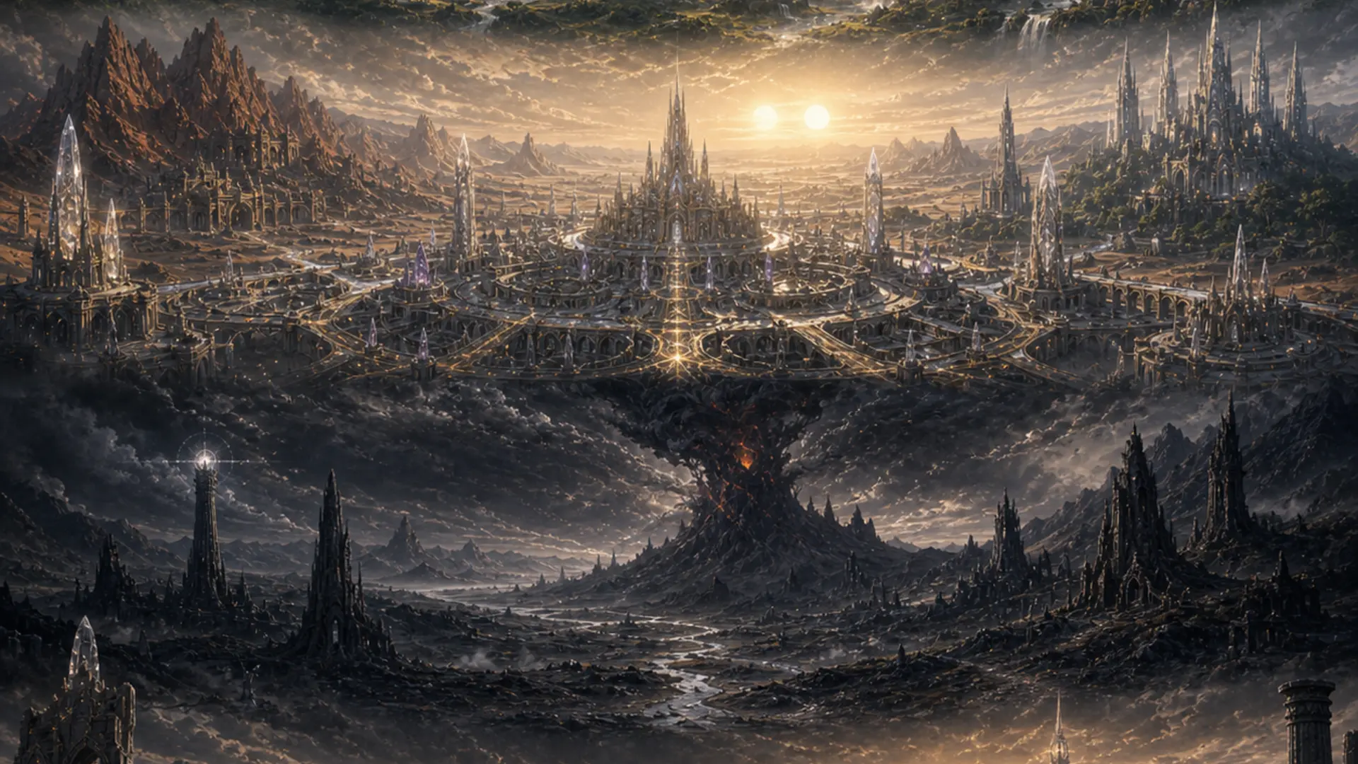 Las cuatro edades de Aerthos: Mítica, Forja, Sombras, Ocaso.