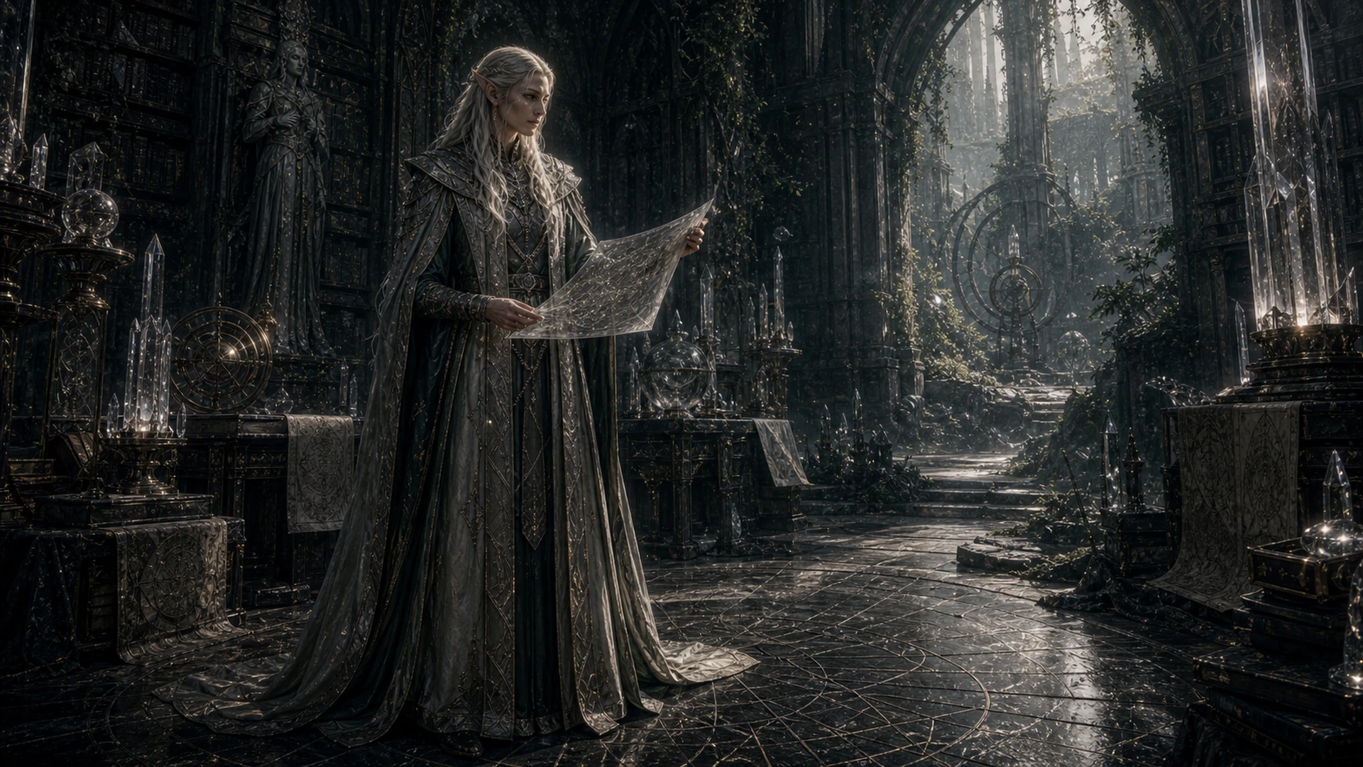 Lyraelle, erudita de Aethelgard caída, la que leyó la sombra.